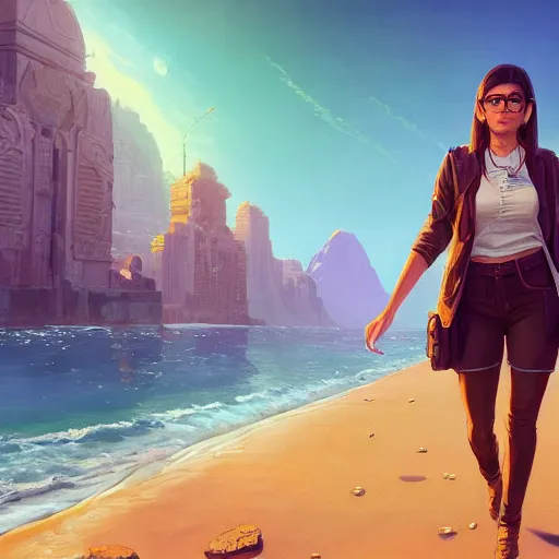 Image similar to highly detailed portrait, mia khalifa, in gta v, stephen bliss, unreal engine, fantasy art by greg rutkowski, loish, rhads, ferdinand knab, makoto shinkai and lois van baarle, ilya kuvshinov, rossdraws, tom bagshaw, global illumination, radiant light, detailed and intricate environment