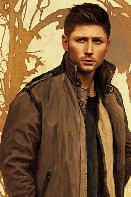 Prompt: a detailed matte portrait of an jensen ackles dressed as dean from the gilmore girls, masterpiece, 8 k, art by alphonse mucha and greg rutkowski