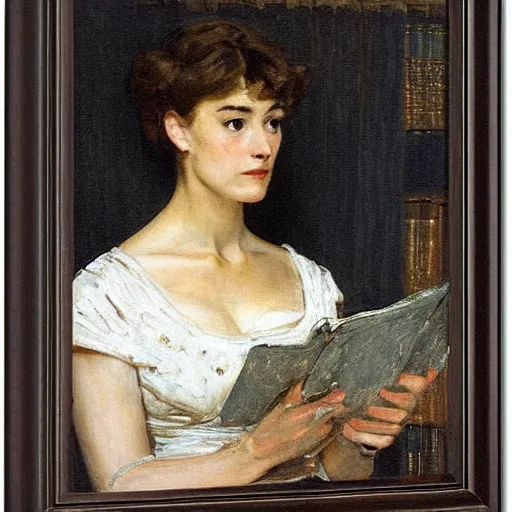 Image similar to woman reading by alfred stevens