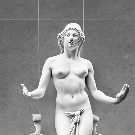 Image similar to ancient greek statue of jenna haze, advertising photography, white marble