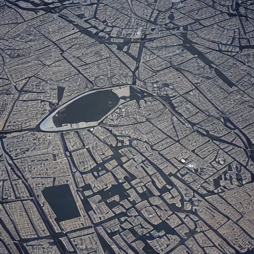 Image similar to flying, - shaped city street norilsk on moon, city, telephoto, sky