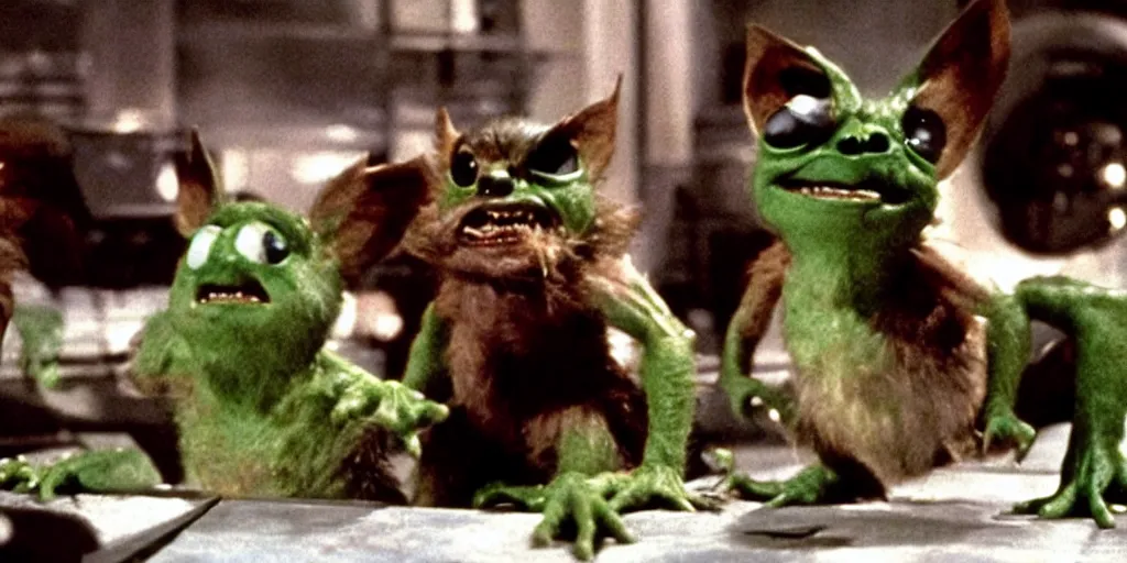 Prompt: frame from the avengers gremlins