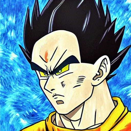 Image similar to vegeta by van gogh