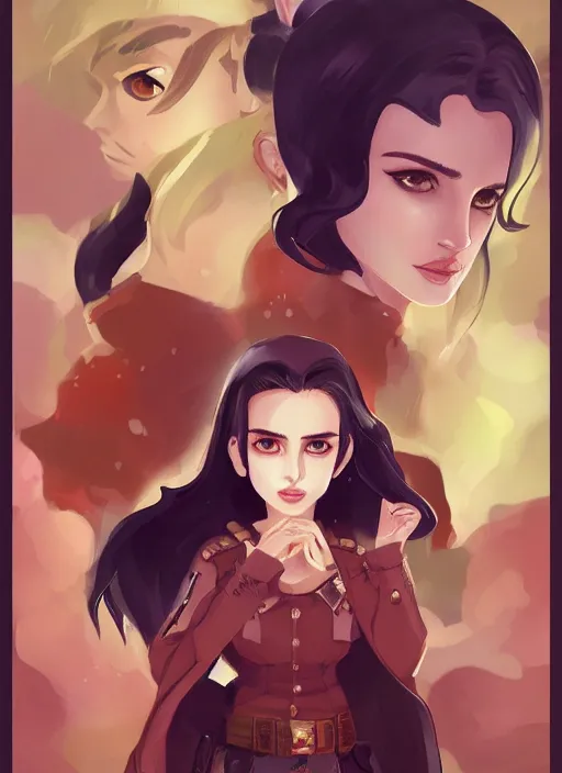 Image similar to full size persona, female sheriff, beauty small face by natalie portman, art by huyy nguyen, demon slayer rui fanart