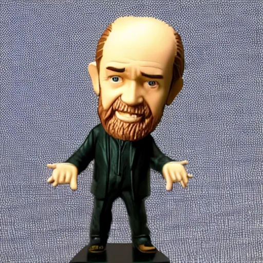 Image similar to george carlin bobble head figurine on a nice expensive desk