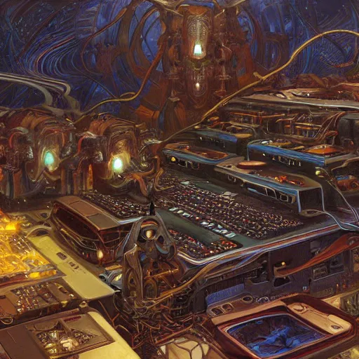 Image similar to The inner workings of a demon computer, Sci-Fi art by Donato Giancola and James Gurney, digital art, trending on artstation