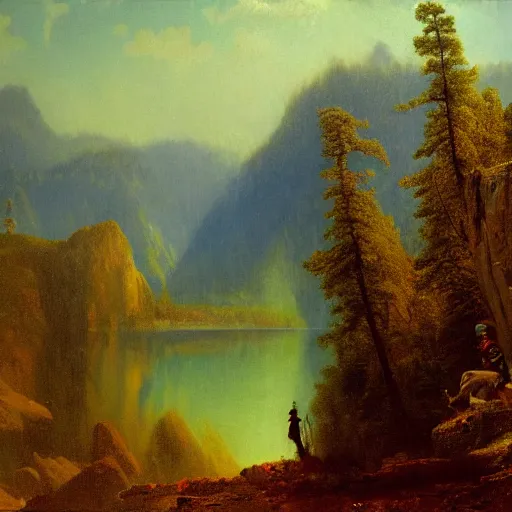 Prompt: the uncanny valley in the style of albert bierstadt, oil on canvas