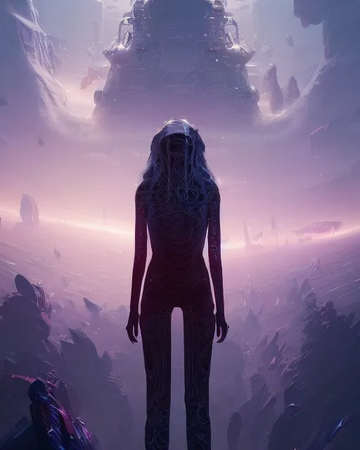 Image similar to mand with long hair finally getting samsung 2 2, sci - fi, missing panels, intricate abstract upper body intricate artwork, full body, by tooth wu, wlop, beeple, dan mumford. concept art, octane render, deviantart, greg rutkowski, cinematic, key art, hyperrealism, iridescent accents