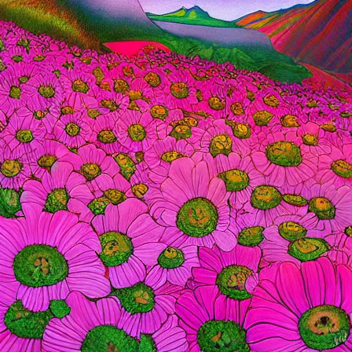 Image similar to surreal, waiizi flowers, art by bryen frost