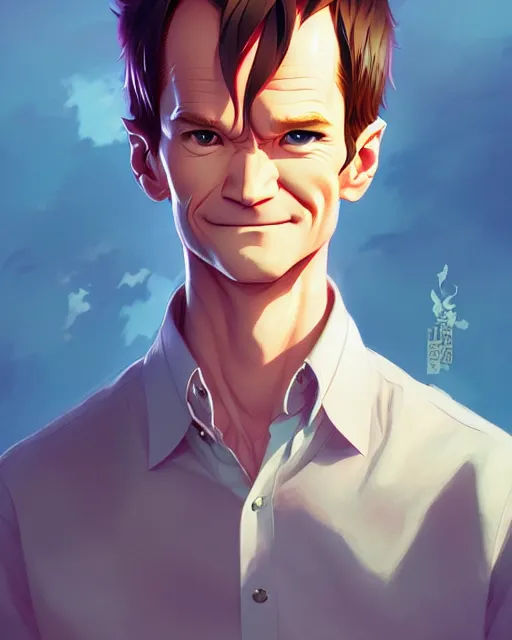 Image similar to neil patrick harris, portrait shinkai makoto studio ghibli studio key hideaki anno sakimichan stanley artgerm lau rossdraws james jean marc simonetti elegant highly detailed digital painting artstation pixiv