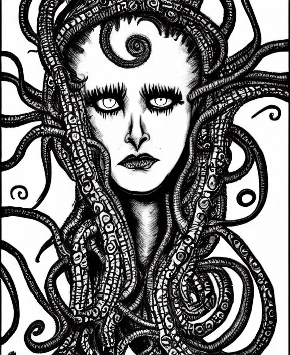 Image similar to medusa by tim burton