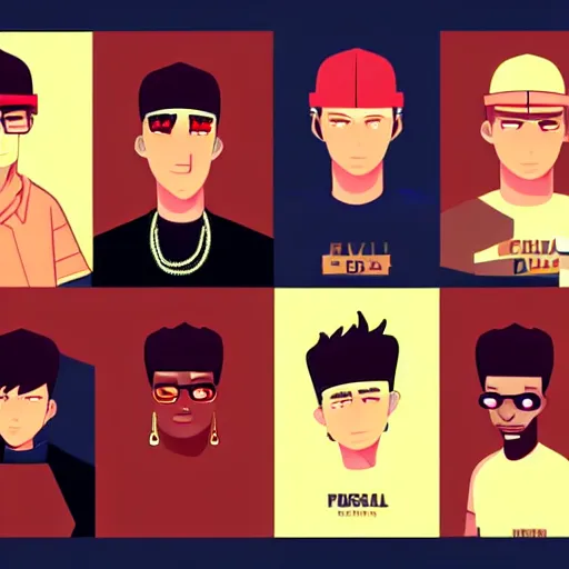 Image similar to 2 d character design, male rapper, vector art, digital art, portrait, 4 k, 8 k, sharp focus, smooth, illustration, concept art, music artist