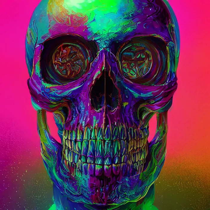 Prompt: portrait of a hypercolor skull. infected with zombie virus. intricate abstract. intricate artwork. nightmare fuel. by Tooth Wu, wlop, beeple, dan mumford. octane render, trending on artstation, greg rutkowski very coherent symmetrical artwork. cinematic, hyper realism, high detail, octane render, 8k, iridescent accents