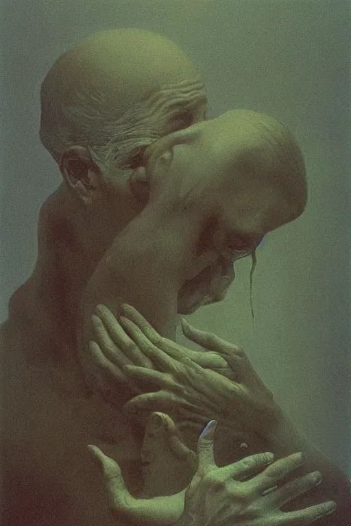 Image similar to what is love painting by zdzisław beksinski