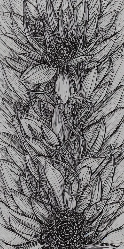 Image similar to highly detailed beautiful photography of flower, sharp focus, high contrast, dynamic lighting, elegant, harmony, beauty, masterpiece, by durero, by moebius, by josan gonzalez, pencil draw