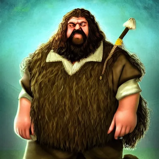 Prompt: epic very beautiful art of ps 1 hagrid