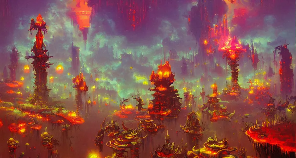 Image similar to an amazing piece of art by Paul Lehr, ⛩️ 👿