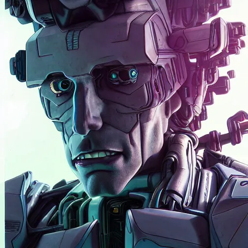 Prompt: 1 9 0 0 transformers rick sanchez portrait by and james jean and erik jones, inspired by ghost in the shell, beautiful fine face features, intricate high details, sharp, ultradetailed, 3 d octane render