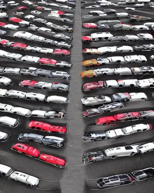 Prompt: the letter a made out of cars