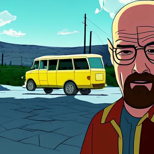 Image similar to breaking bad as a disney animation 4 k quality super realistic