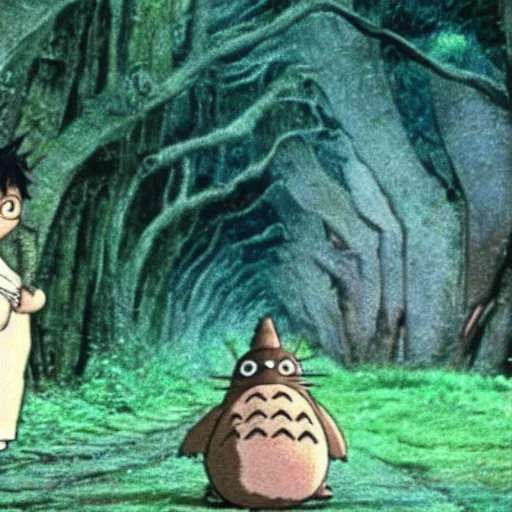 Prompt: A still of harry potter in My Neighbor Totoro (1988)