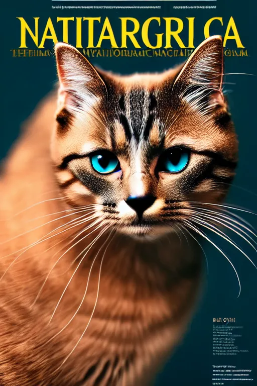 Image similar to extremely beautiful cat, symmetrical, cinematic, elegant, luxury, chrome, real photography, 4 k, ultra hd, national geographic journal cover