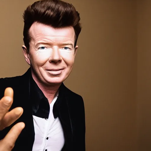 Prompt: rick astley in the backrooms