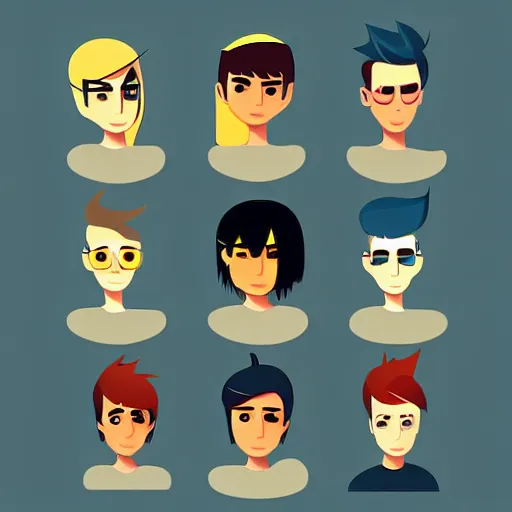 Image similar to 2 d character design, music group, vector art, digital art, portrait, 4 k, 8 k, sharp focus, smooth, illustration, concept art, pop band