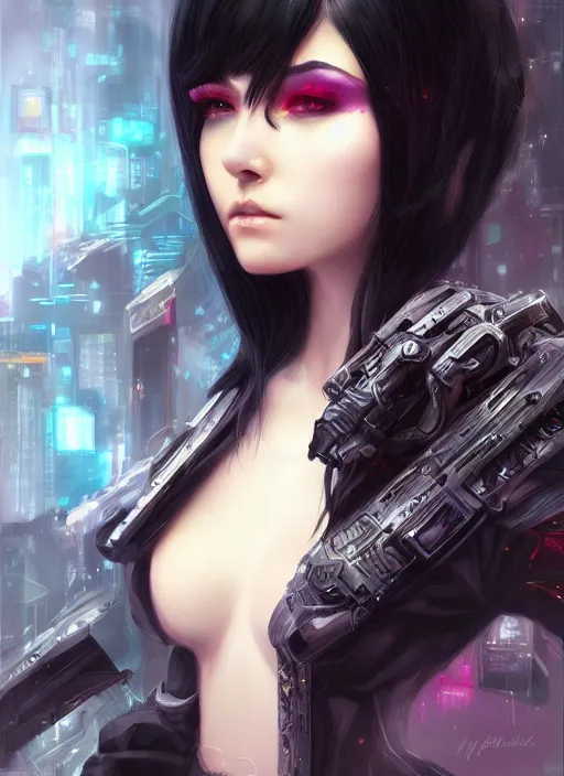 Image similar to teen elf, cyberpunk, black hair, gorgeous, amazing, elegant, intricate, highly detailed, digital painting, artstation, concept art, sharp focus, illustration, art by ross tran