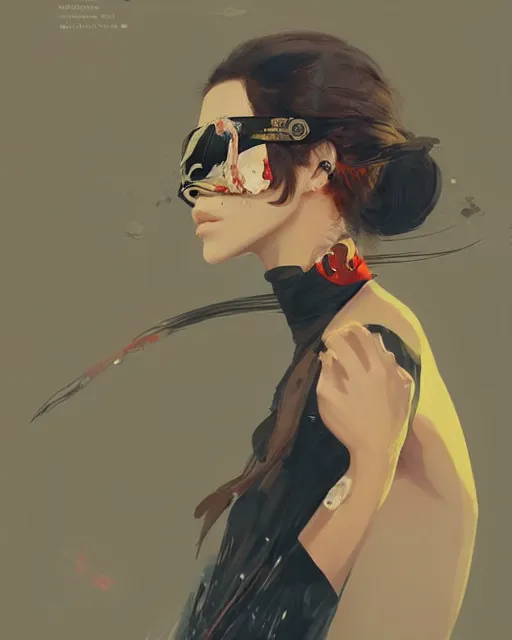 Image similar to a ultradetailed beautiful painting of a stylish woman with an eyepatch over her left eye, by conrad roset, greg rutkowski and makoto shinkai trending on artstation