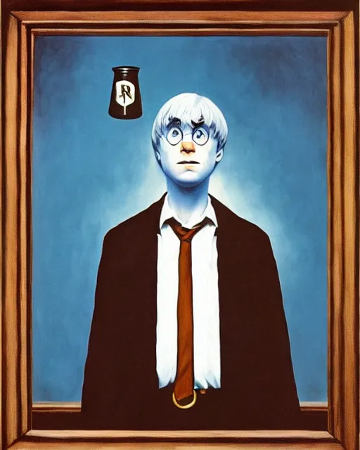 Image similar to harry potter painting by magritte