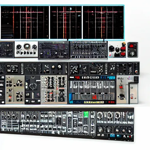 Image similar to a spaceship built with modular synthesizers