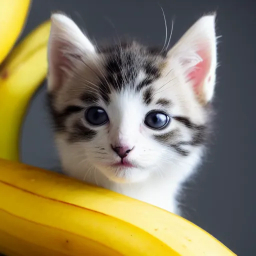 Image similar to kitten in a banana peel