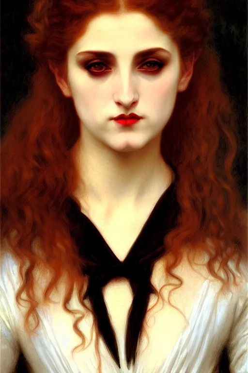 Image similar to victorian vampire, painting by rossetti bouguereau, detailed art, artstation