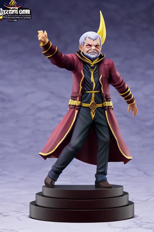 Image similar to still high quality figurine of president lula as a dungeons and dragons sorcerer, tsurime eyes, tareme eyes, personification, dynamic pose, detailed product photo, featured on amiami, tone mapped, beautiful composition, 8 5 mm, f. 1 4