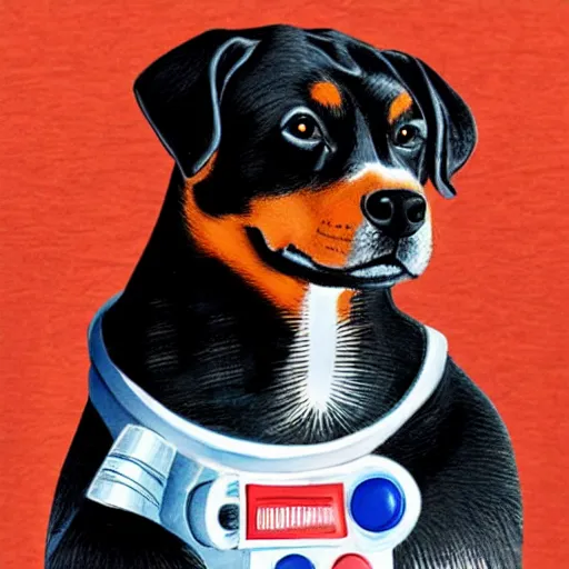 Prompt: astronaut rottweiler