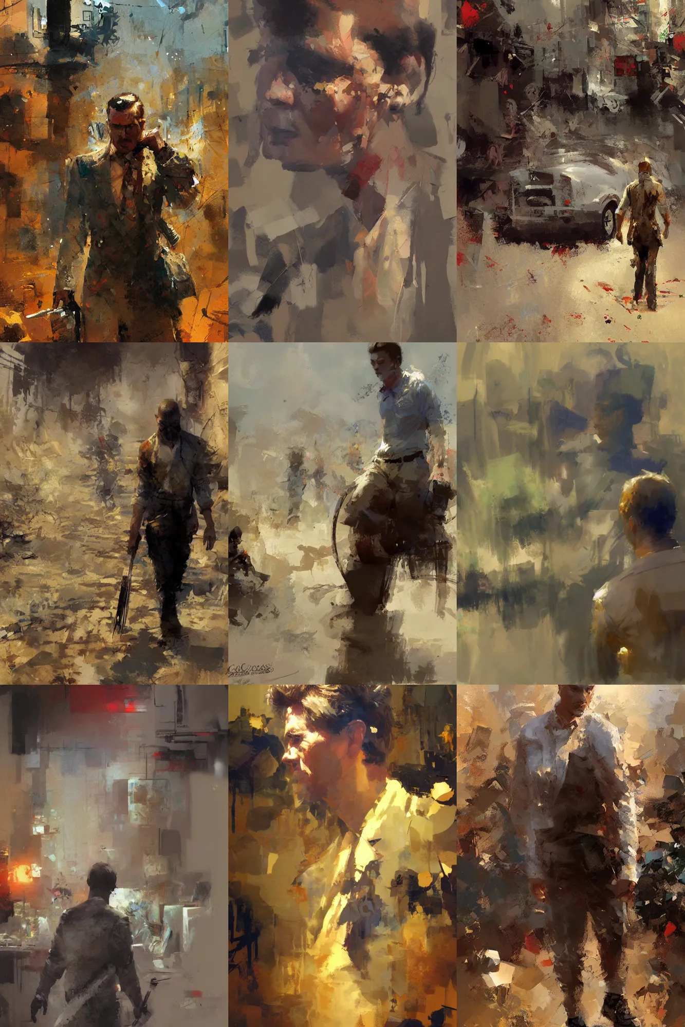 Prompt: murder on my mind, painting by craig mullins