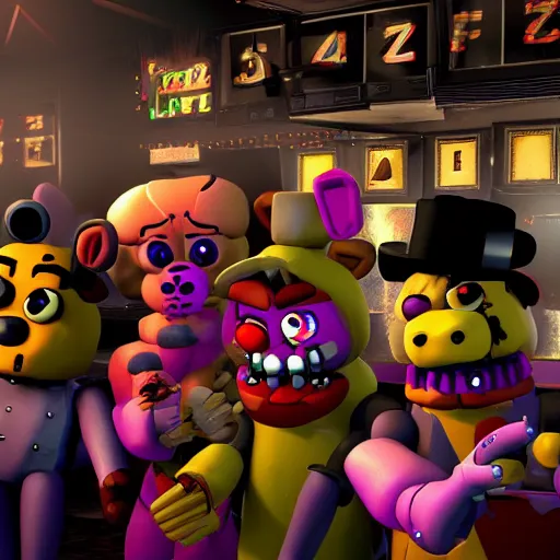 Prompt: five nights at freddys pizzeria