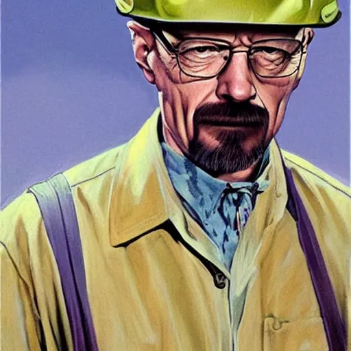 Image similar to Walter White as a painter, artwork by Earl Norem,