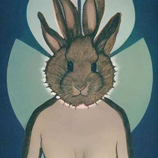 Image similar to a hybrid rabbit woman