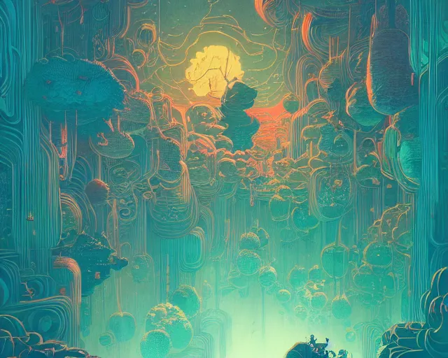 Prompt: cursed wonderland, by victo ngai, kilian eng vibrant colours, dynamic lighting, digital art, winning award masterpiece, fantastically beautiful, illustration, aesthetically inspired by beksinski and dan mumford, trending on artstation, art by greg rutkowski, 8 k