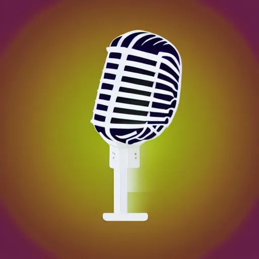 Image similar to iconic vector logo illustration of a microphone line art, bold