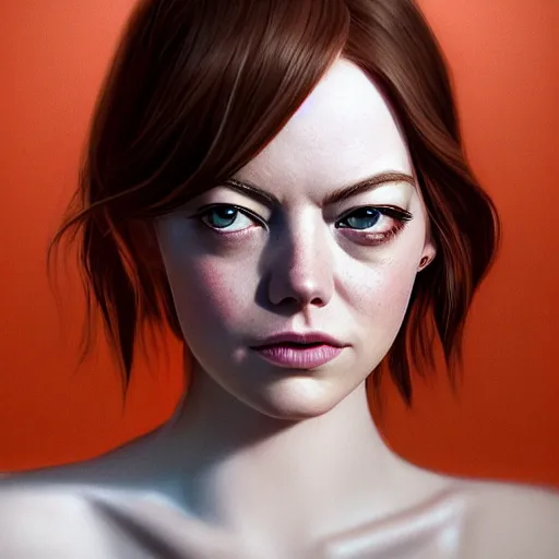 Image similar to emma stone, absurdly beautiful, elegant, young sensual graceful, ultrafine hyperrealistic detailed face illustration by kim jung gi, irakli nadar, sharp focus, saturated colors, octopath traveler, final fantasy, unreal engine highly rendered, global illumination, radiant light, intricate environment