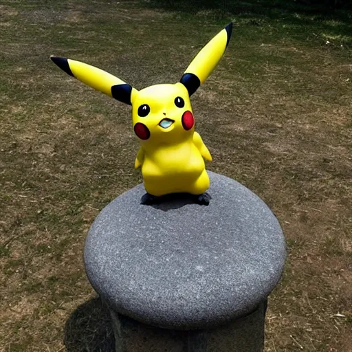 Image similar to Pikachu Sculpture made out of stone