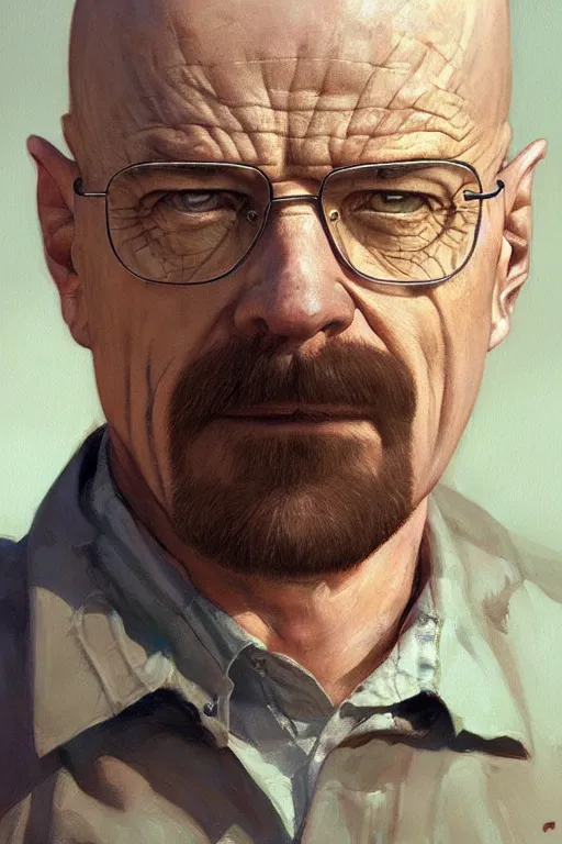 Image similar to Walter White, closeup character portrait art by Donato Giancola, Craig Mullins, digital art, trending on artstation