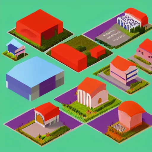 Prompt: isometric landscape