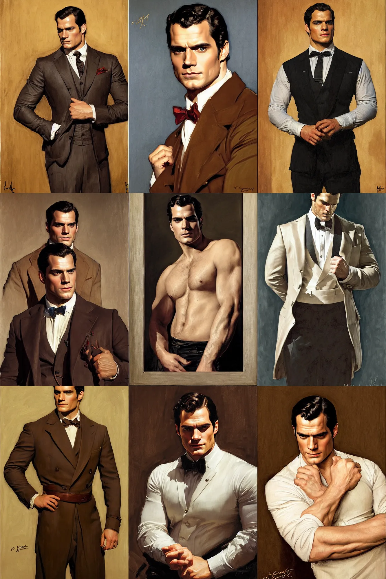 Prompt: henry cavill, painting by j. c. leyendecker, mark maggiori