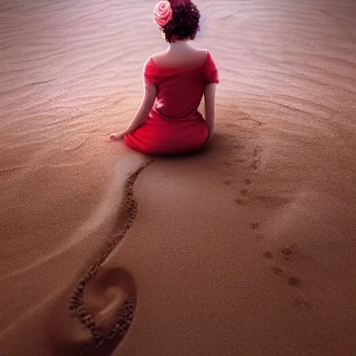 Prompt: a rose in the sand, photo studio, professional photo, professional lighting, artstation trend, hdr, instagram photo