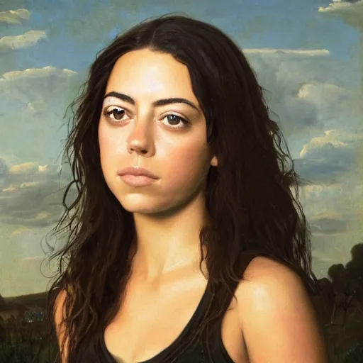 Image similar to a masterpiece portrait photo of a beautiful young woman who looks like a israeli aubrey plaza