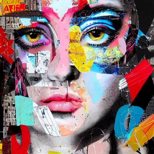 Image similar to Roman contemporary Goddess, collage, highly detailed, digital painting, 4k, HDR, punk, fashion, smooth, sharp focus, art by Sandra Chevrier, John Hoyland, teamLab